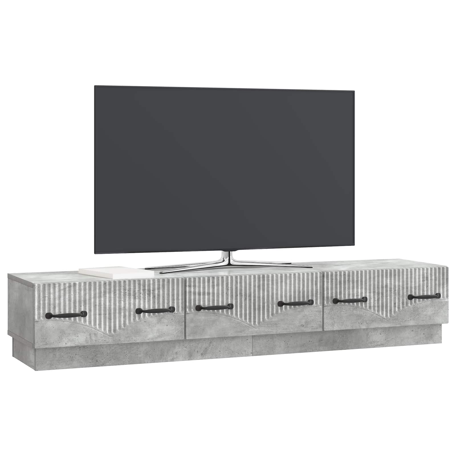 Gabinete para TV com gaveta cinzento cimento 147 x 34,5 x 27 cm