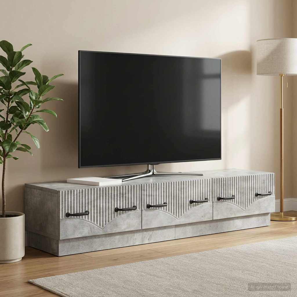 Gabinete para TV com gaveta cinzento cimento 147 x 34,5 x 27 cm
