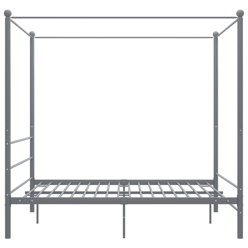 Estrutura de cama com dossel 160x200 cm metal cinzento