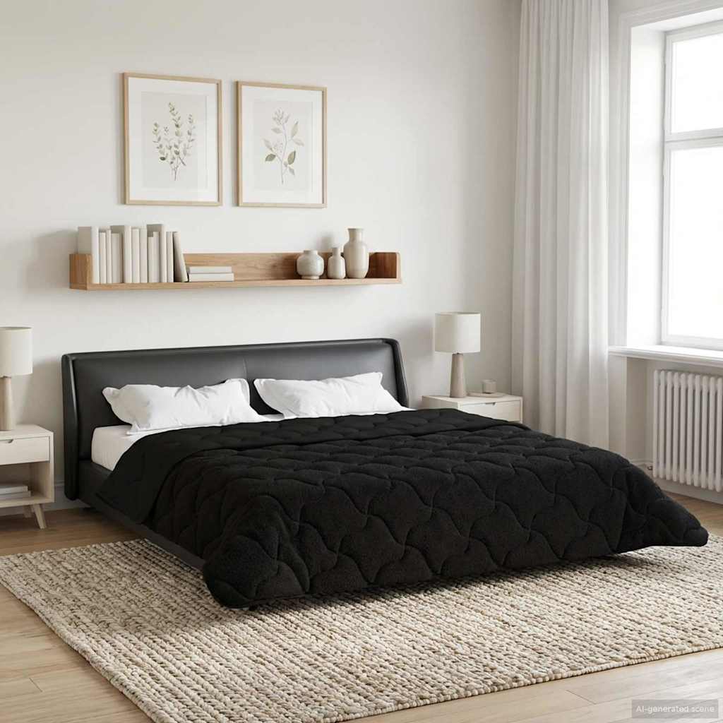 Edredom de inverno colchonete preto 200 x 240 cm