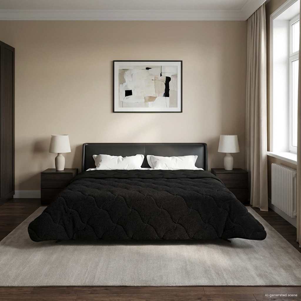 Edredom de inverno colchonete preto 200 x 240 cm
