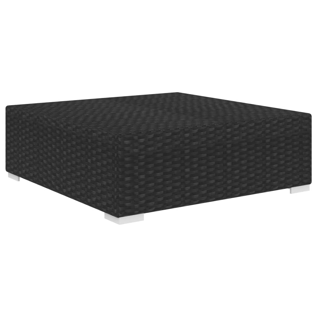 Apoio de pés seccional c/ almofadão 1 PC vime PE preto