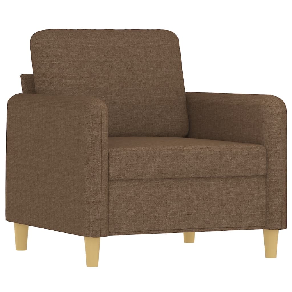 4 Pcs conjunto de sofás com almofadas tecido castanho