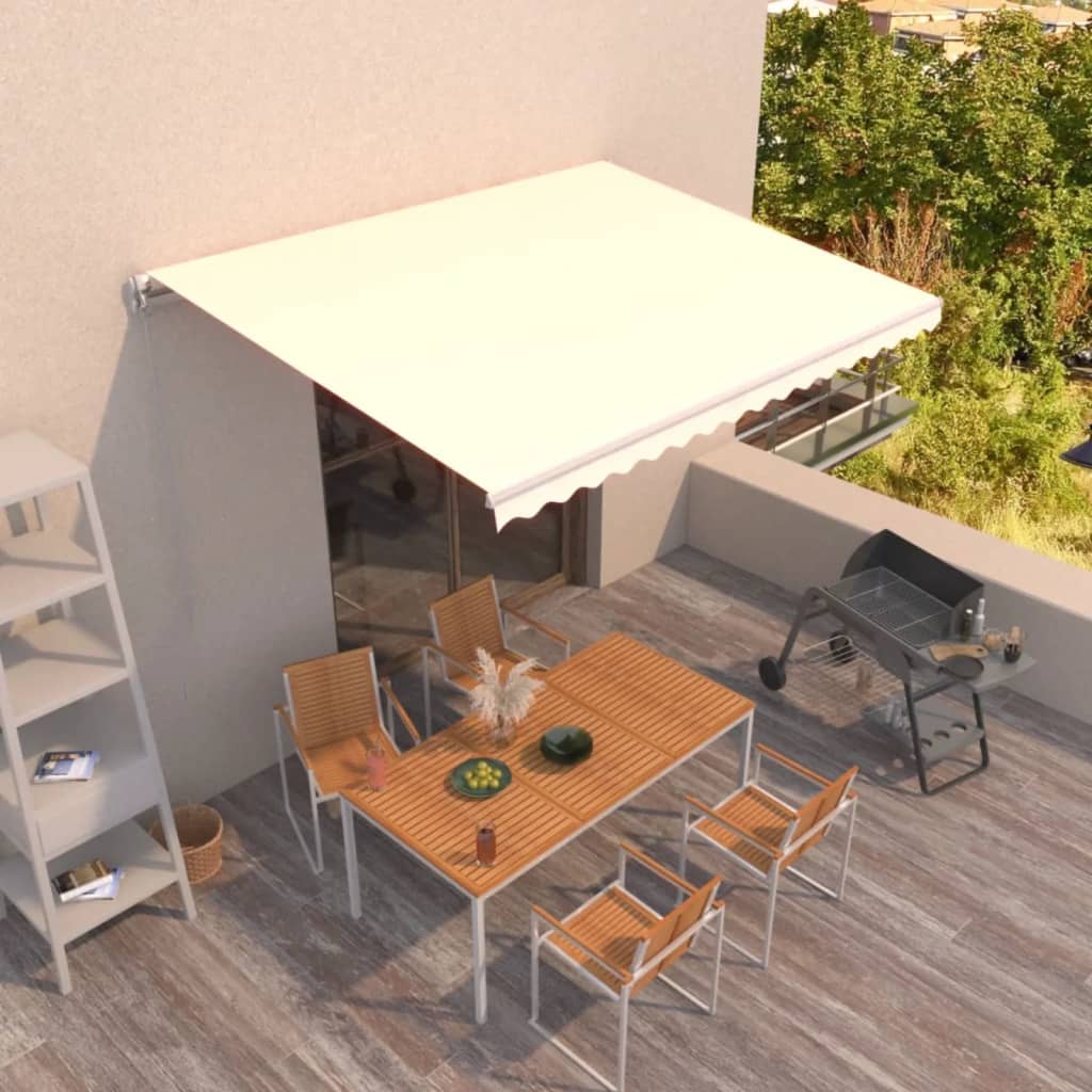 Toldo retrátil manual 450x350 cm cor creme