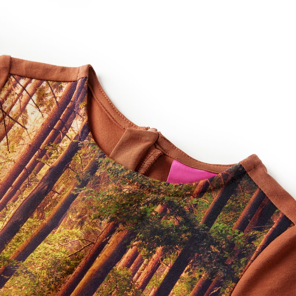 Vestido de manga comprida para criança conhaque 92