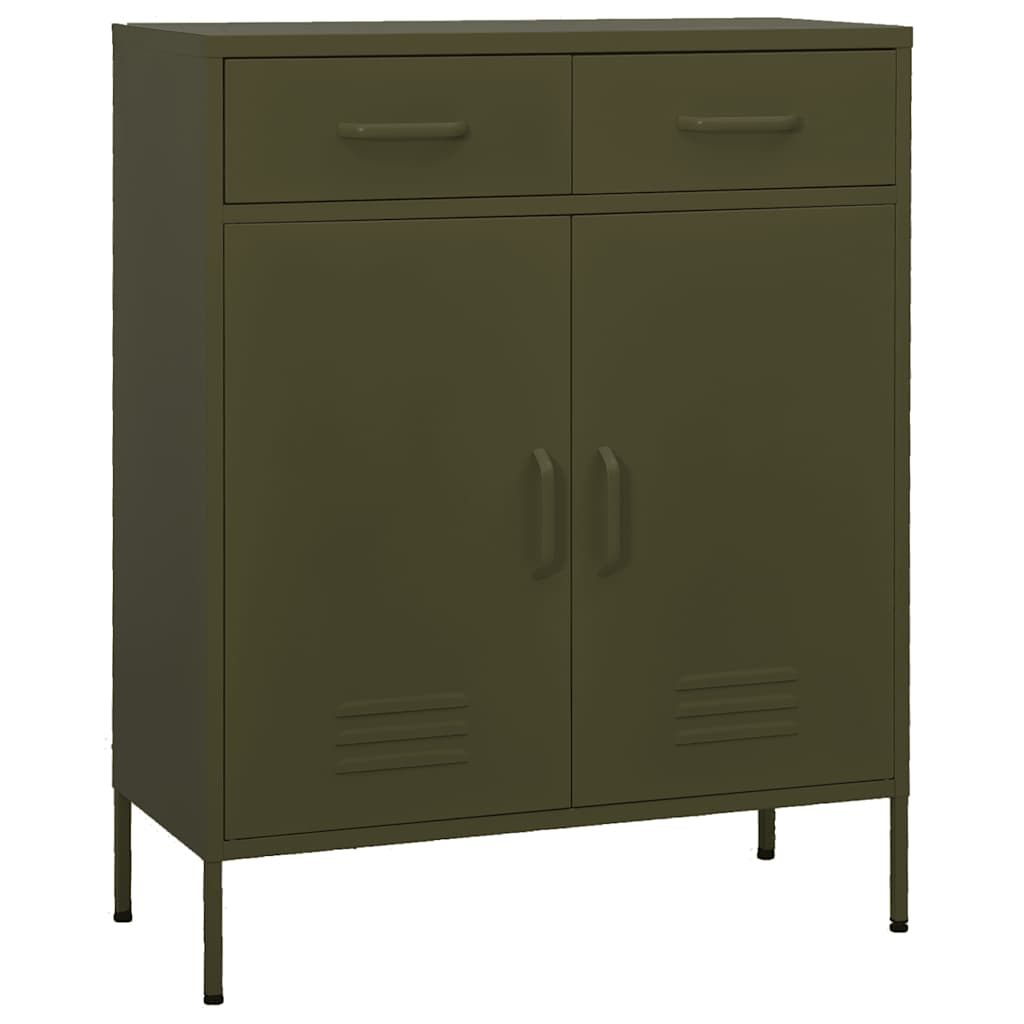 Armário de arrumação aço 80x35x101,5 cm verde-azeitona