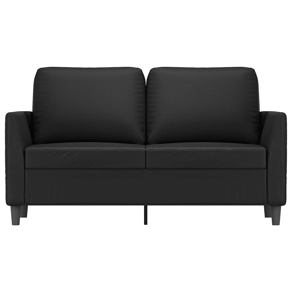 Sofá de 2 lugares 120 cm couro artificial preto