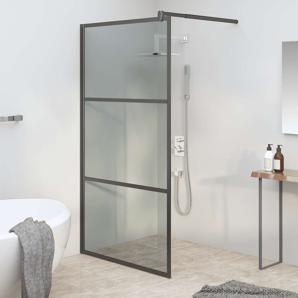 Divisória de chuveiro preto 115x195 cm vidro esg escuro