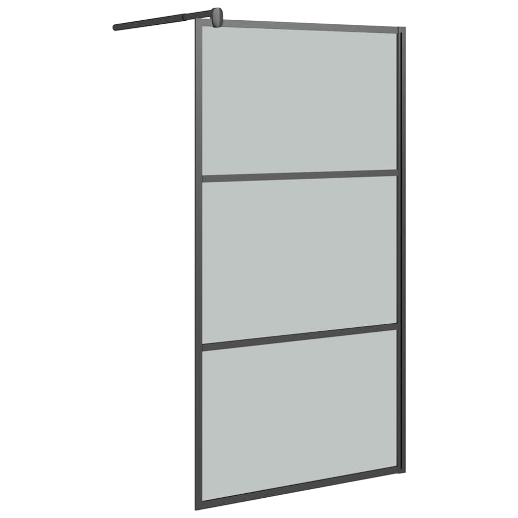 Divisória de chuveiro preto 115x195 cm vidro esg escuro