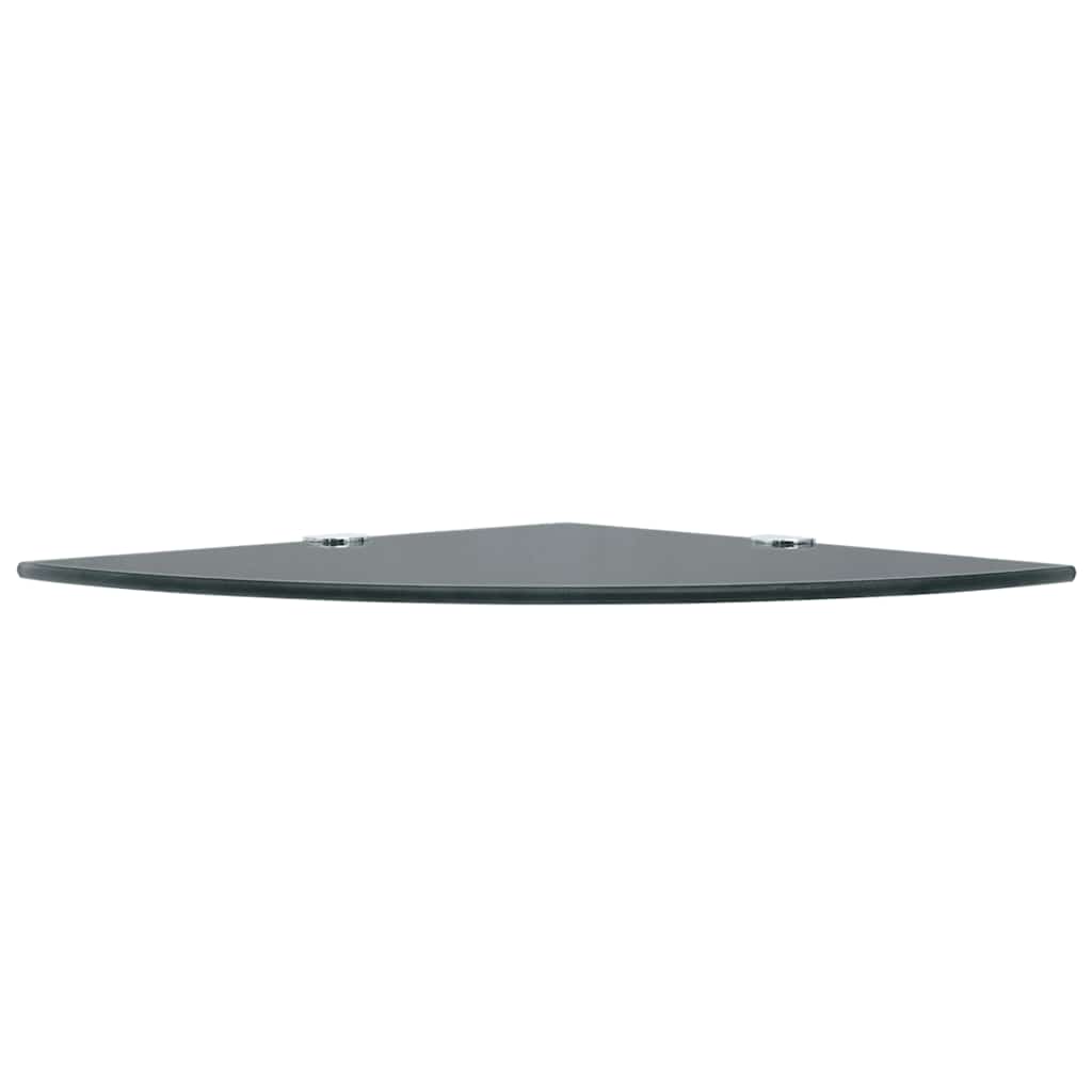 Prateleiras canto 2 pcs suportes cromados 25x25cm vidro preto