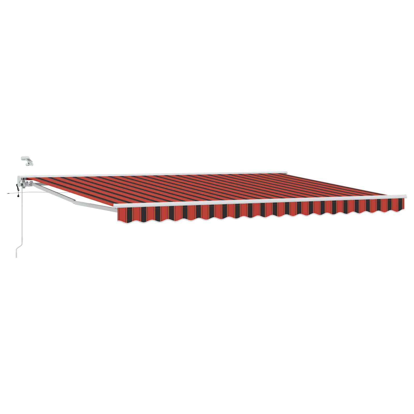 Toldo retrátil elétrico laranja, preto e branco 4 × 3 m