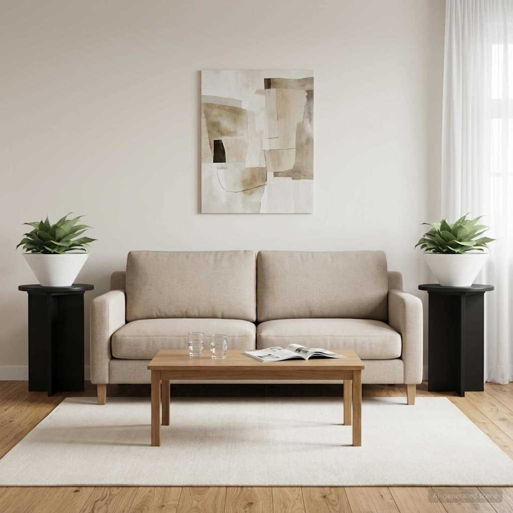 Suporte para plantas 2 unid. preto ø29,5 x 40 cm