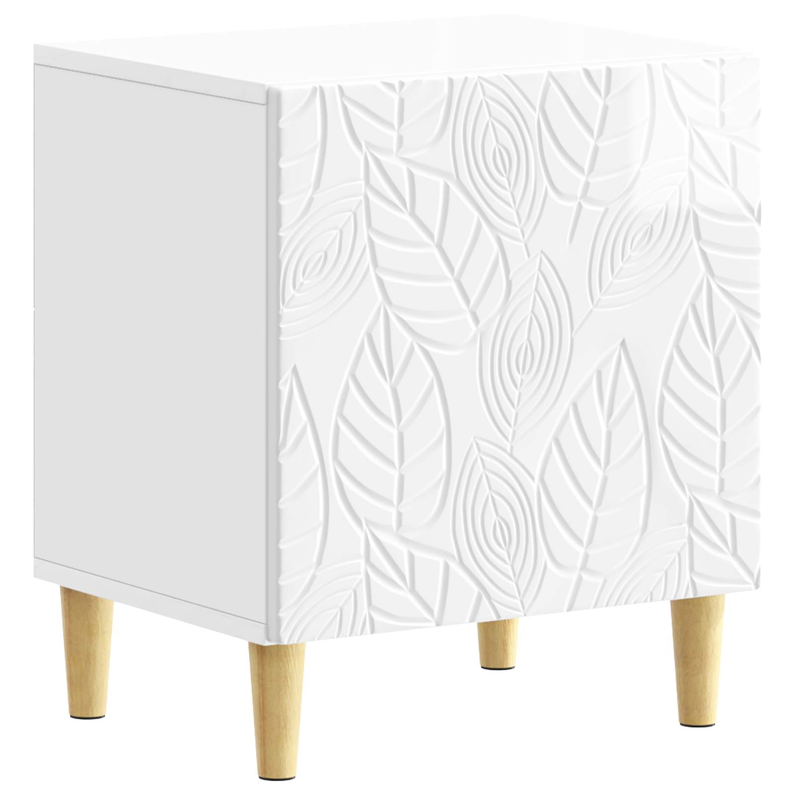 Mesa-de-cabeceira branco brilhante 43 x 34,5 x 50 cm