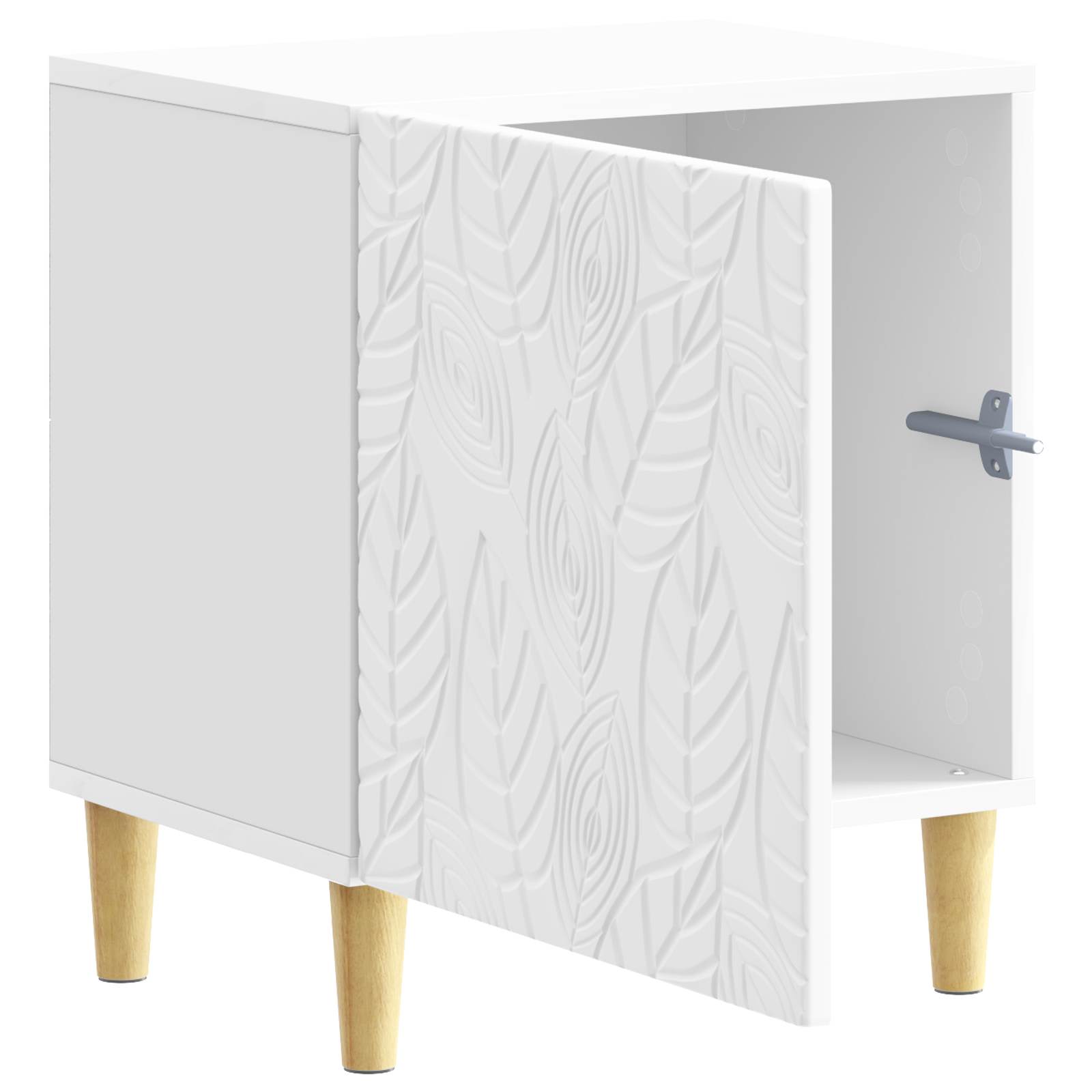 Mesa-de-cabeceira branco brilhante 43 x 34,5 x 50 cm