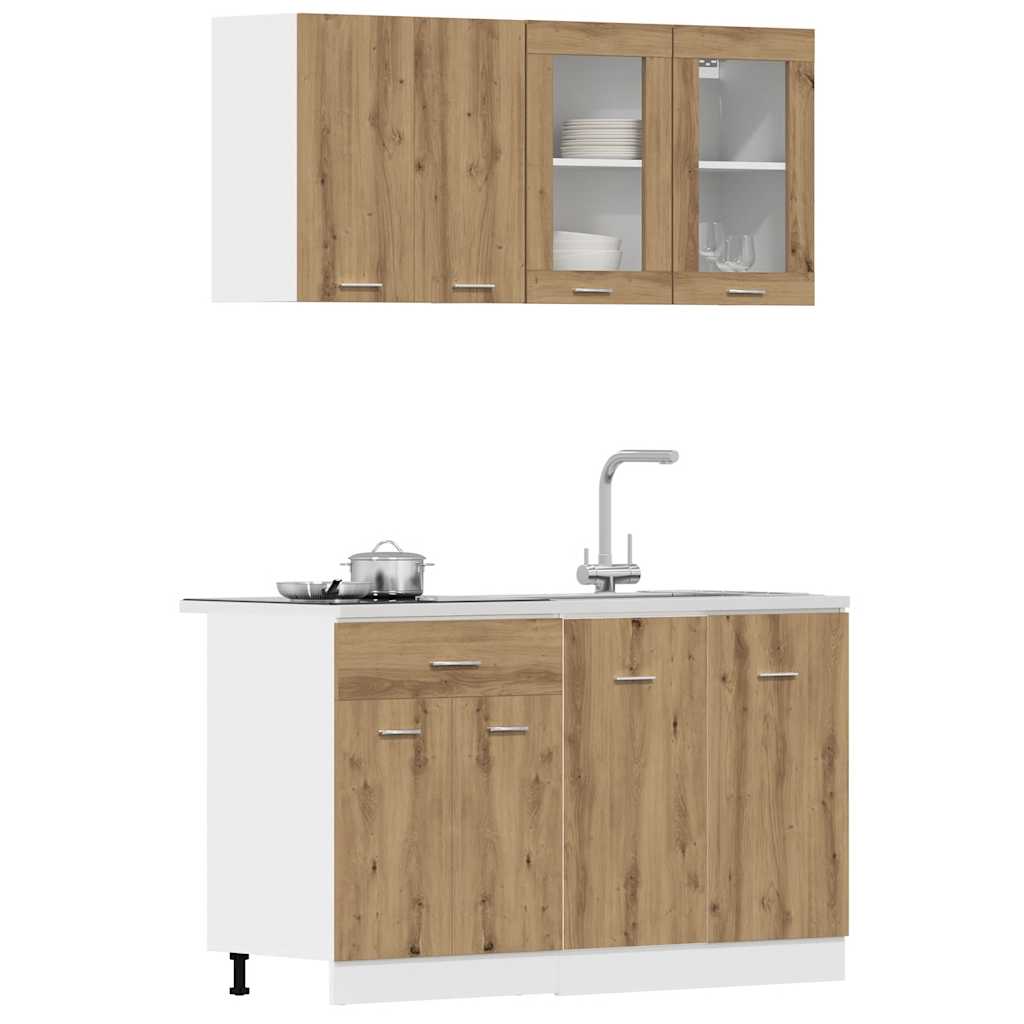 4Pcs armário de cozinha conj. deriv. madeira lyon carvalho artisiano