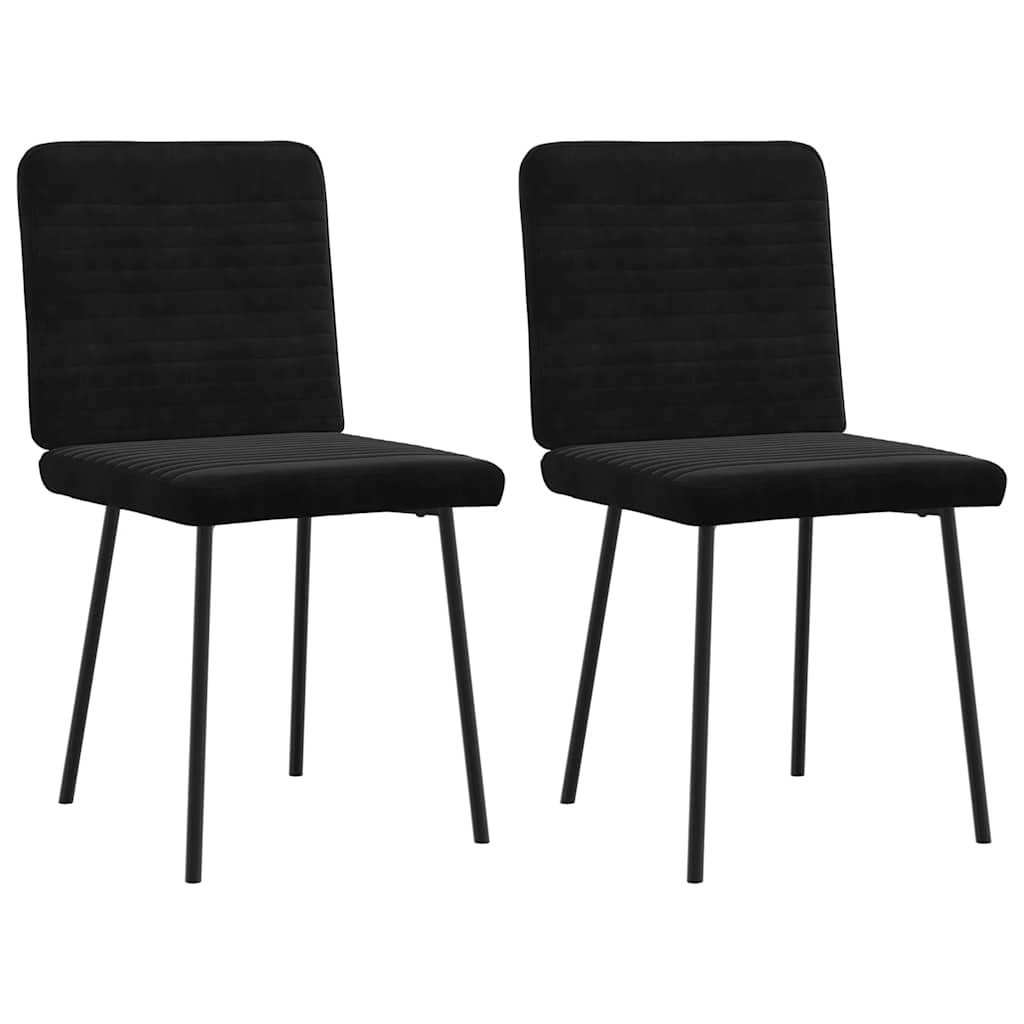 Cadeiras de jantar 2 pcs veludo preto