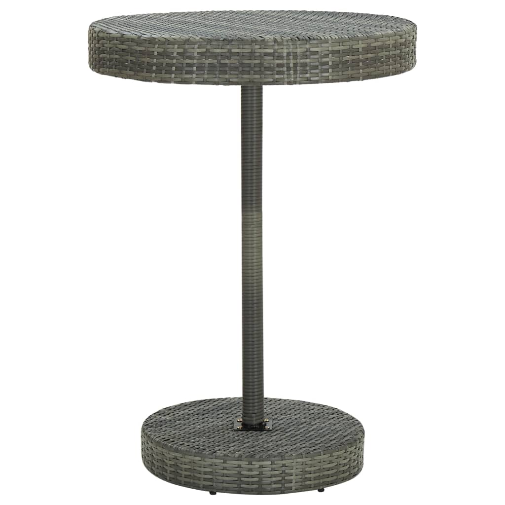 5 Pcs conjunto de bar p/ jardim c/ almofadões vime PE cinzento