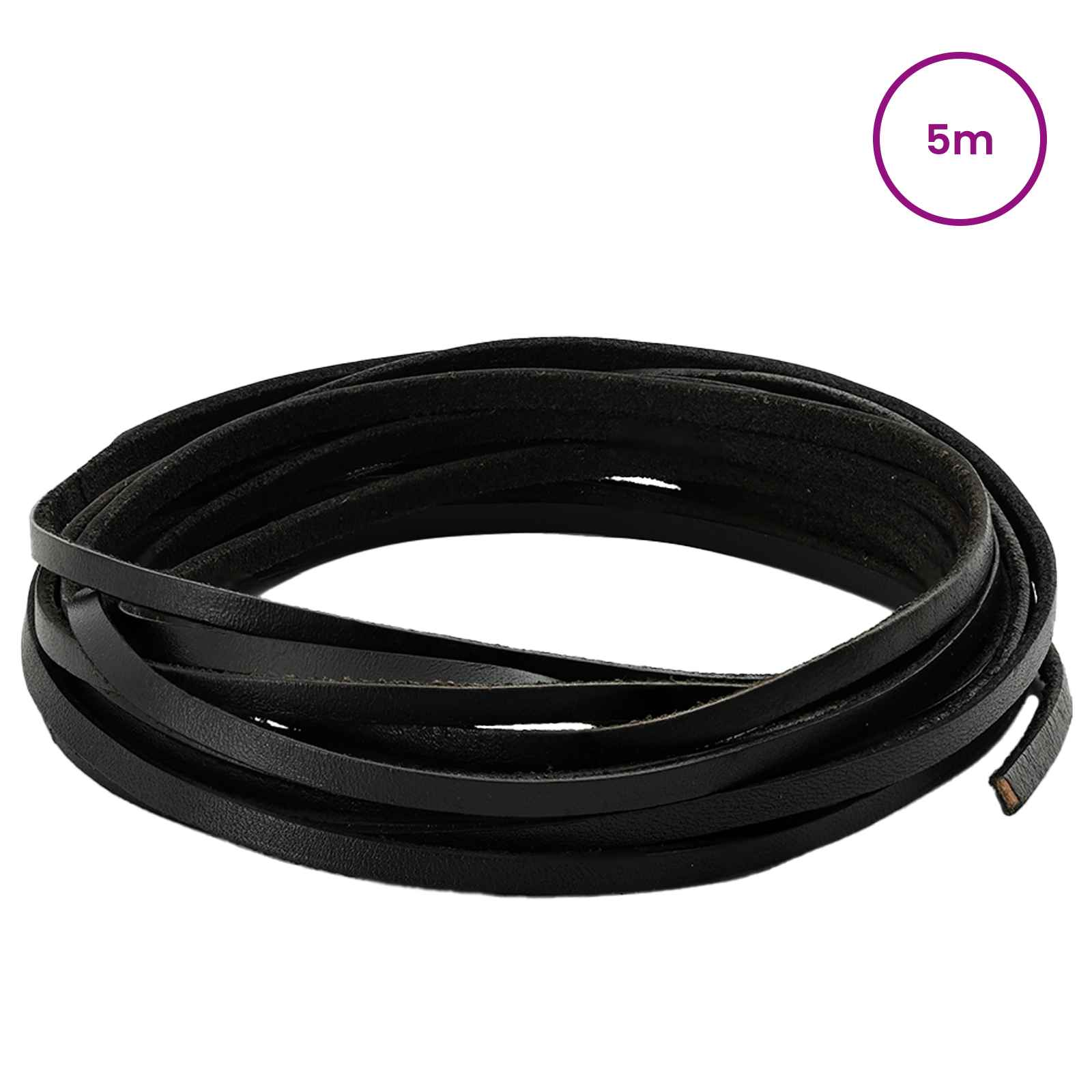 Pulseira de couro preto 500 x 0,4 cm couro