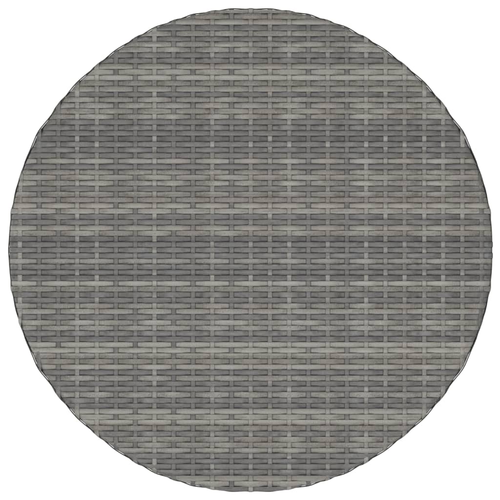 Mesa para jardim 70x70x73 cm vime PE cinzento