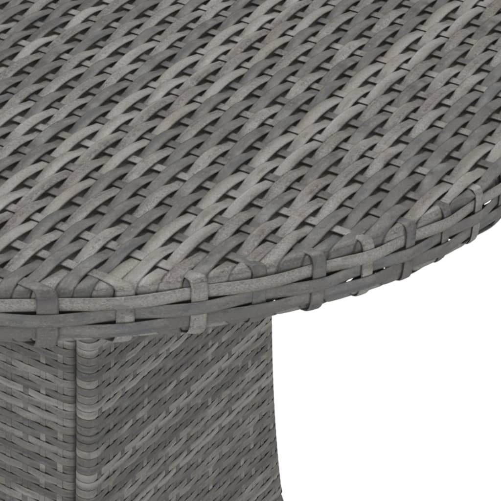 Mesa para jardim 70x70x73 cm vime PE cinzento