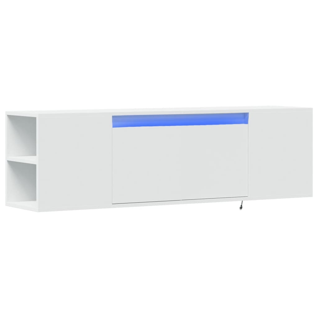 Móvel de parede para TV com luzes LED 135x31x39,5 cm branco