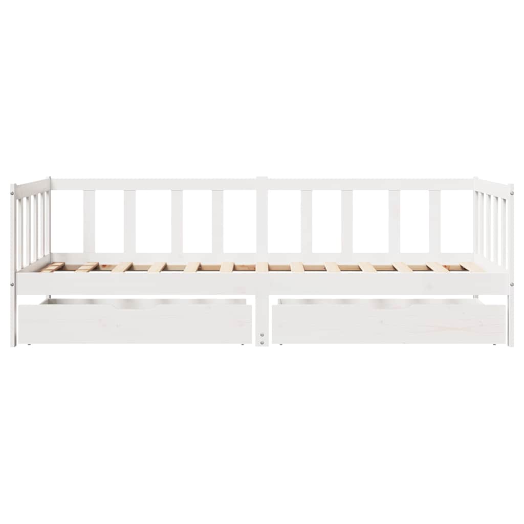 Sofá-cama com gavetas 80x200 cm madeira de pinho maciça