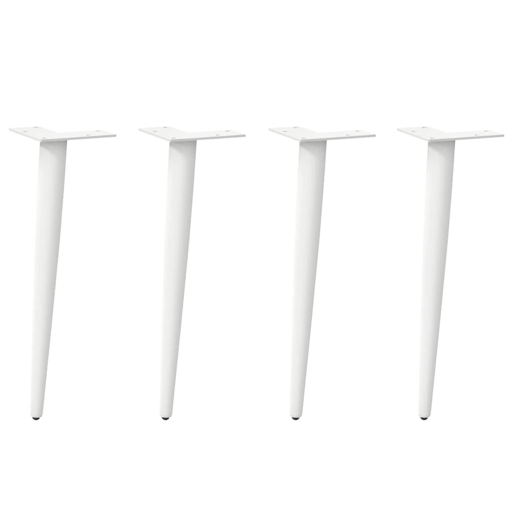 Pés para mesa de centro cônicos 4 peças, branco, 30-31 cm, aço