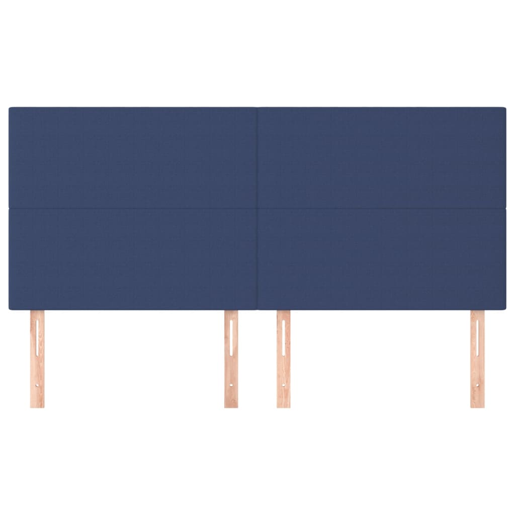 Cabeceira azul 180x5x118/128 cm tecido