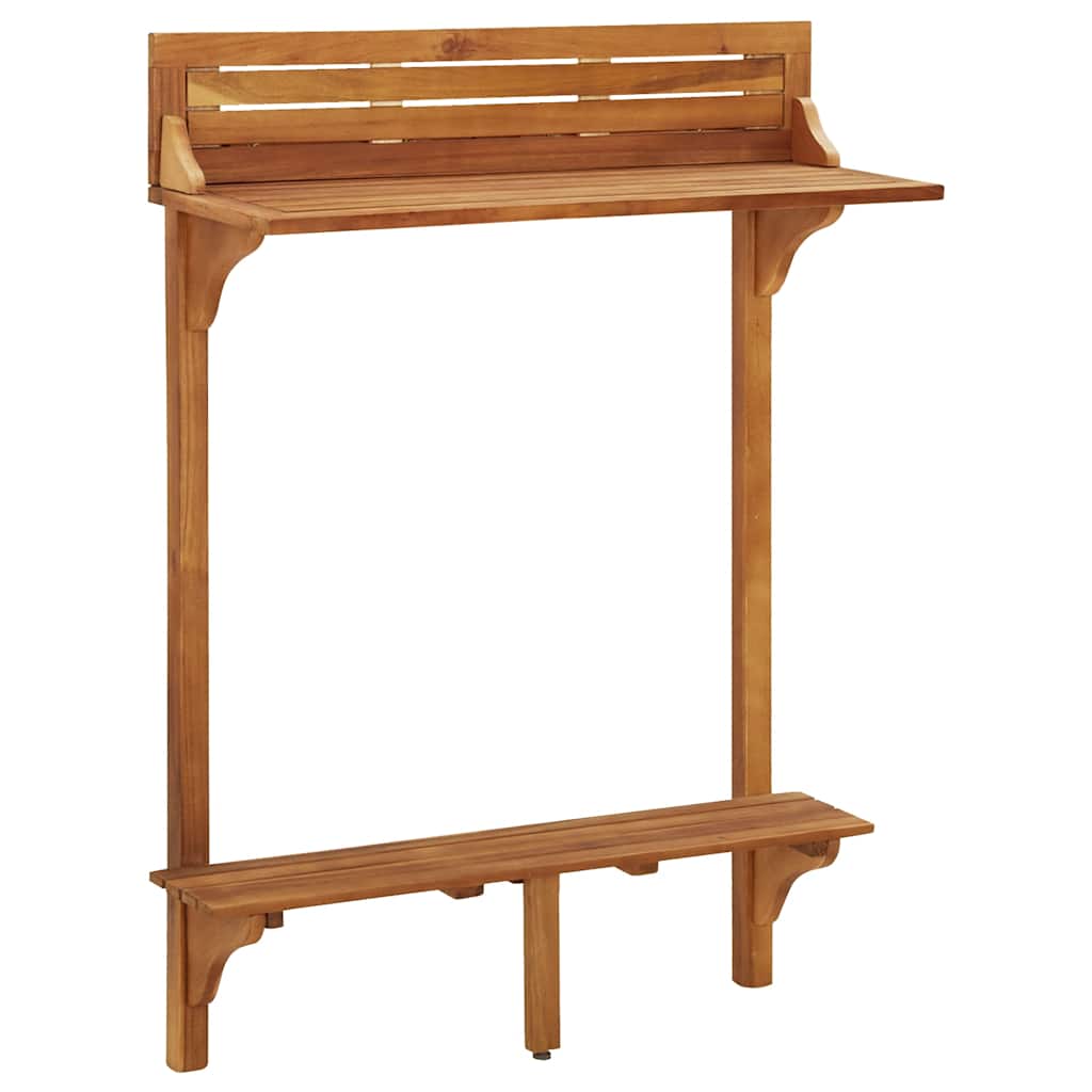3 Pcs conjunto de bar para jardim madeira de acácia maciça