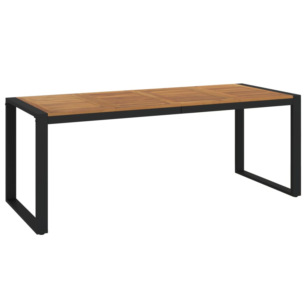 Mesa jardim c/ pernas em forma de u 200x90x75 cm acácia maciça