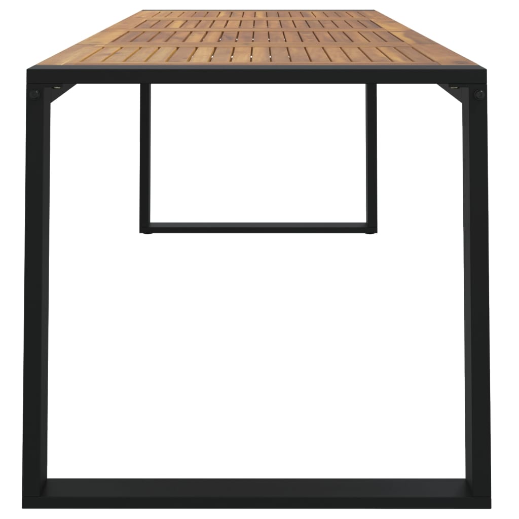 Mesa jardim c/ pernas em forma de u 200x90x75 cm acácia maciça