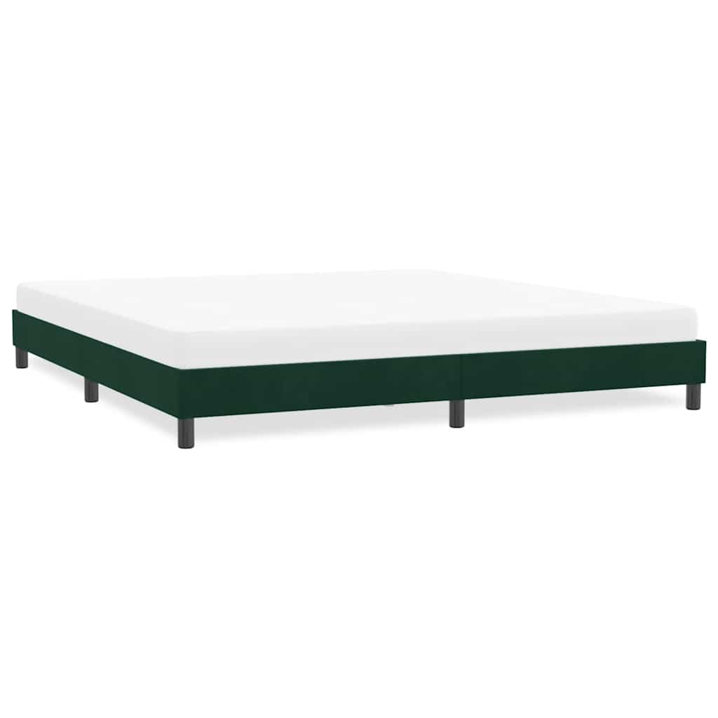 Estrutura de cama sem colchão 180x220 cm veludo verde-escuro