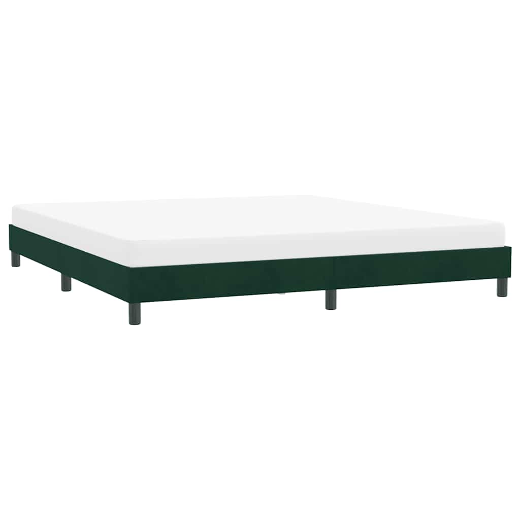Estrutura de cama sem colchão 180x220 cm veludo verde-escuro