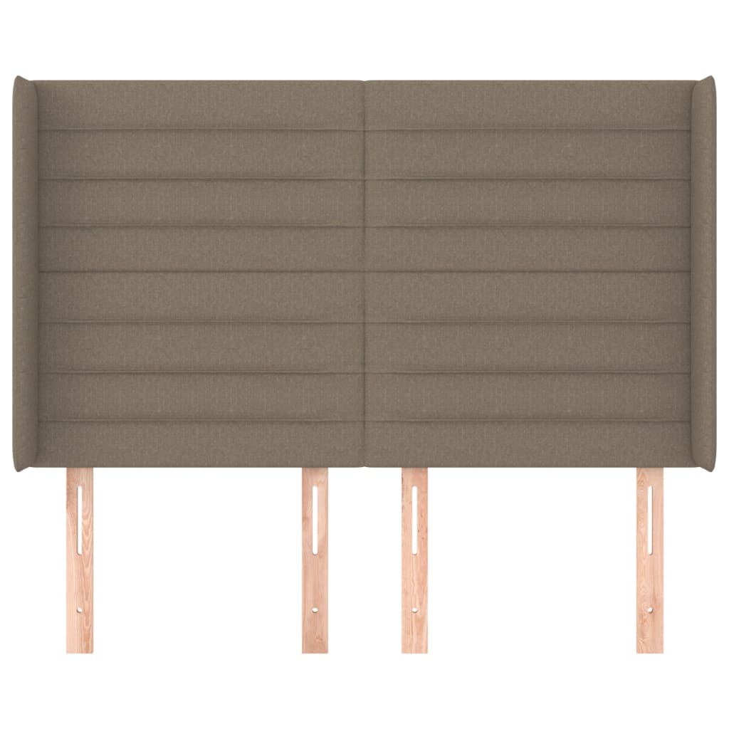 Cabeceira cama abas tecido 147x16x118/128 cm cinza-acastanhado