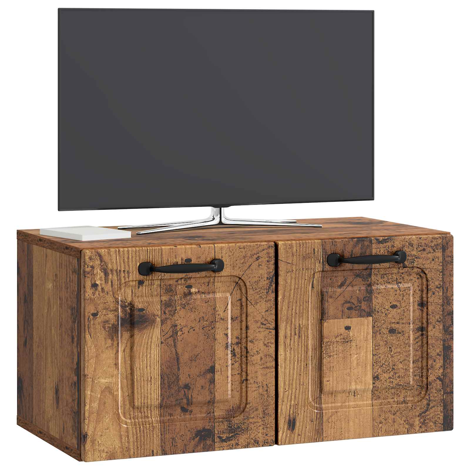 Gabinete de TV de parede madeira antiga 59,5 x 31 x 30 cm