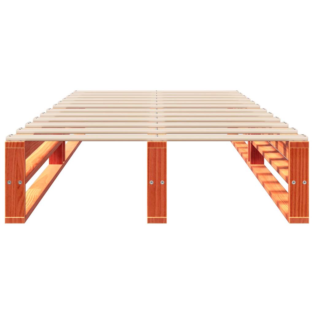 Cama sem colchão 100x200 cm pinho maciço castanho-mel