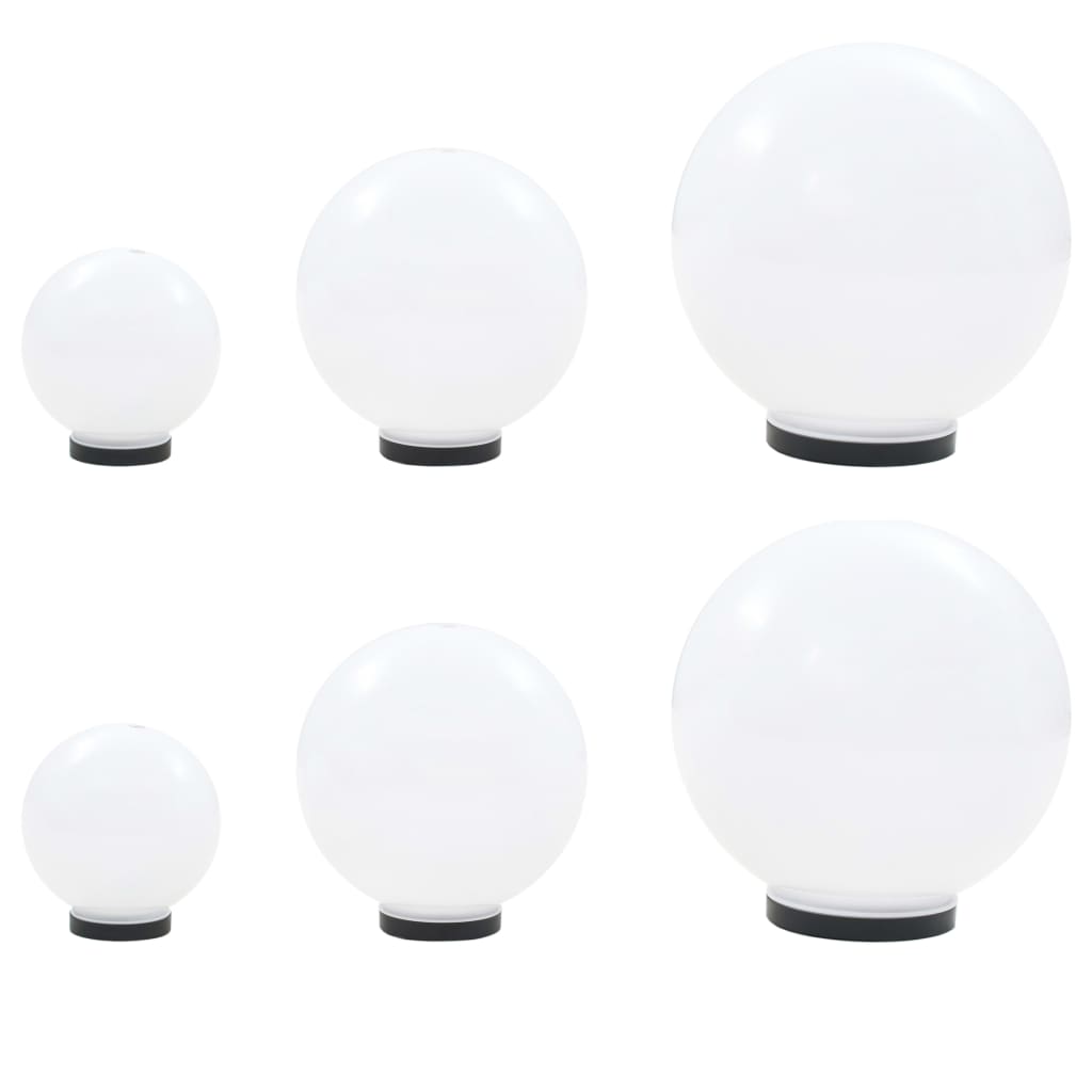 6 Pcs conjunto de candeeiros esféricos LED 20/30/40 cm pmma