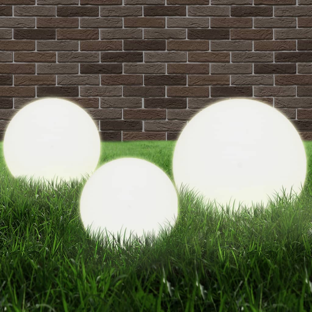 6 Pcs conjunto de candeeiros esféricos LED 20/30/40 cm pmma