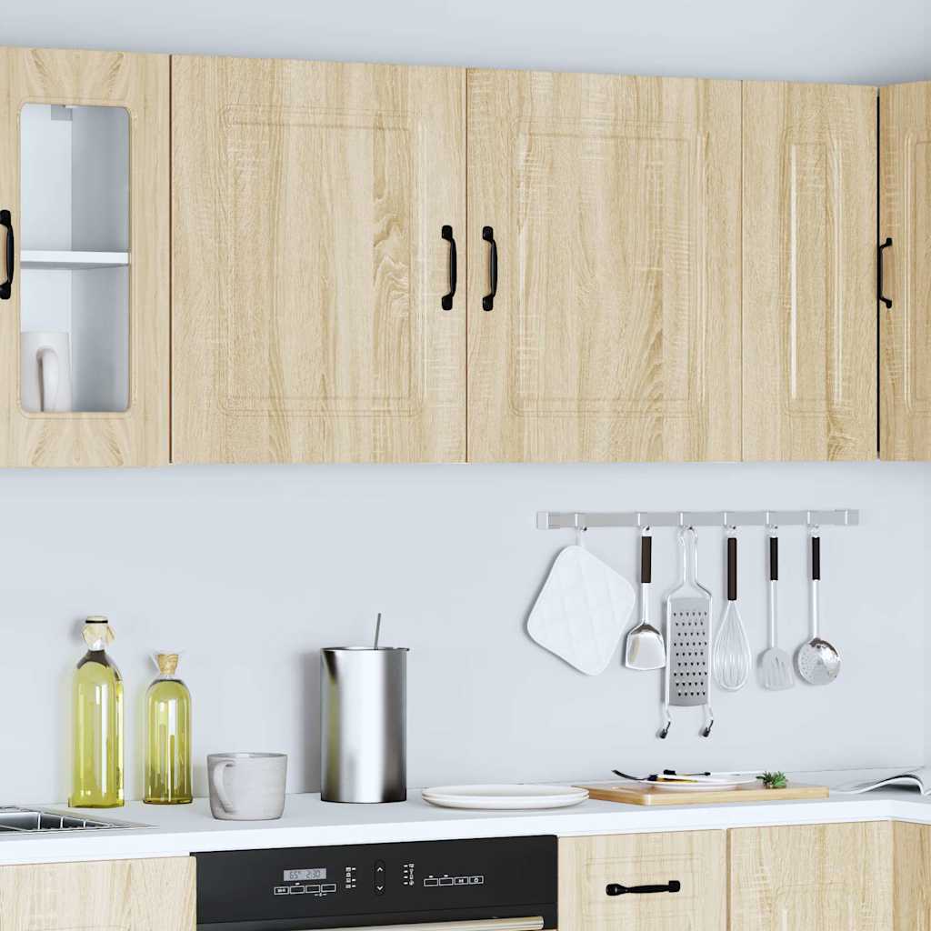 Armários de parede para cozinha, 2 peças, kalmar, madeira de carvalho sonoma engenheirada