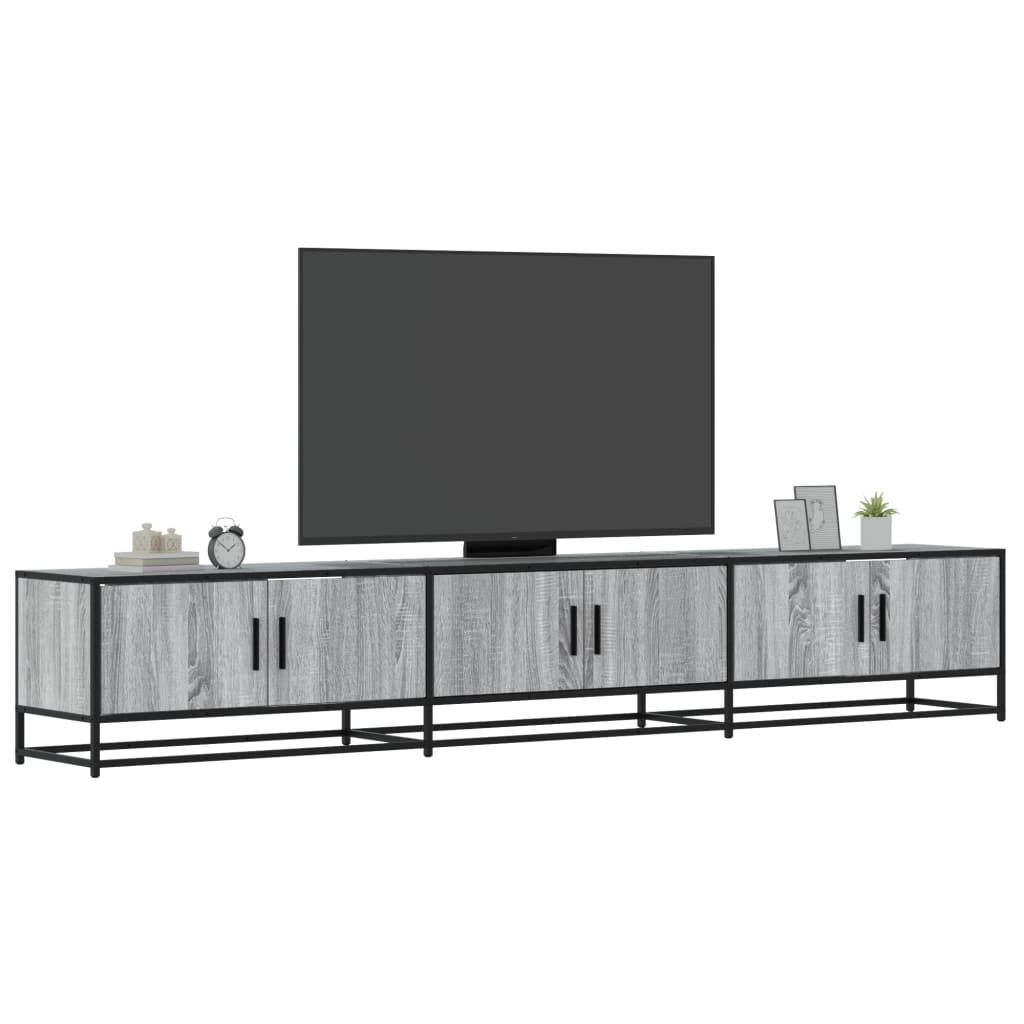 Móvel de TV 240x35x41 cm derivados de madeira cinzento sonoma