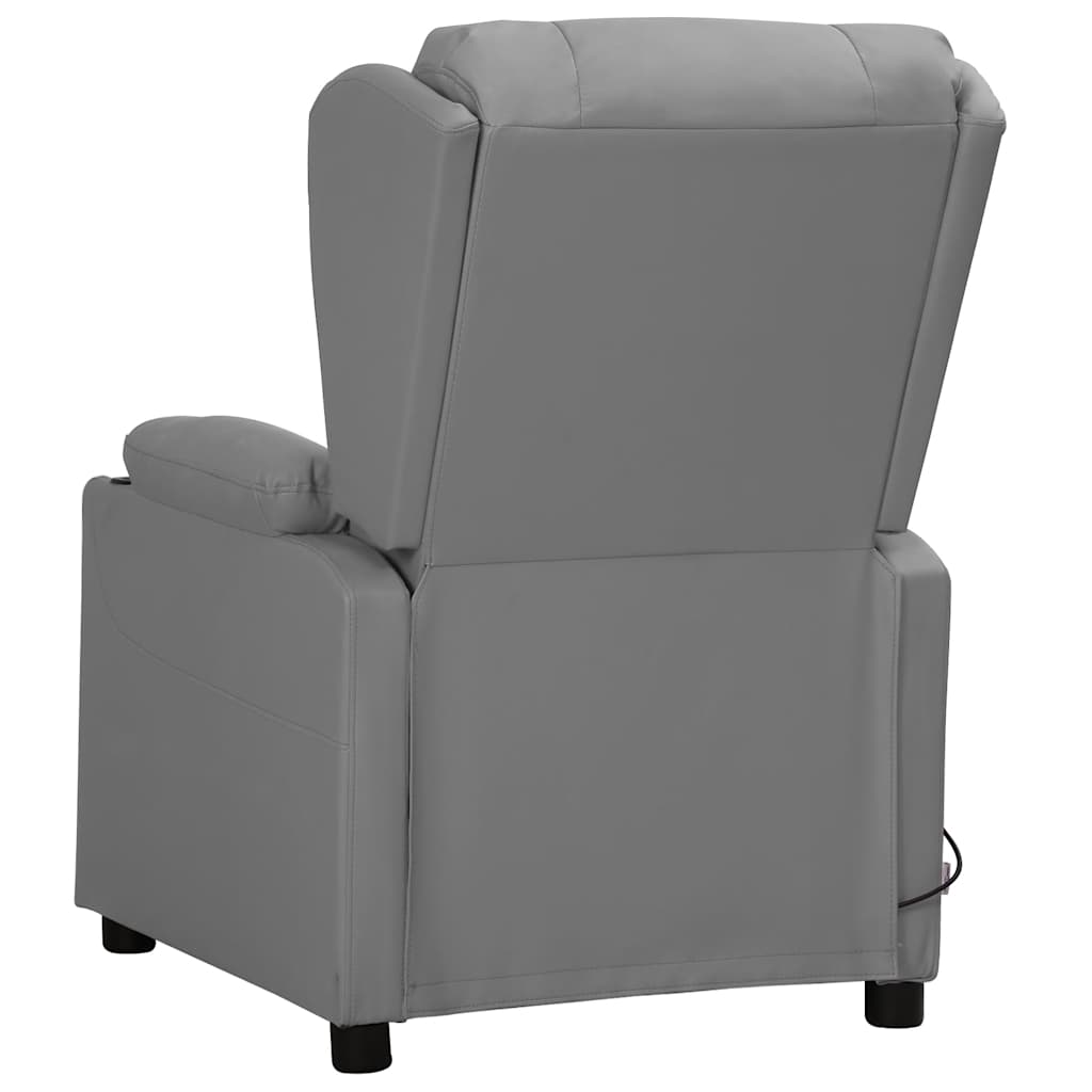 Cadeira de massagens couro artificial cinzento