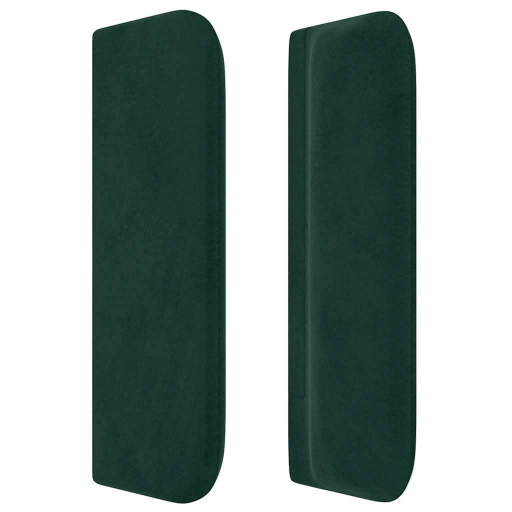 Cabeceira de cama c/ abas veludo 83x16x78/88 cm verde-escuro