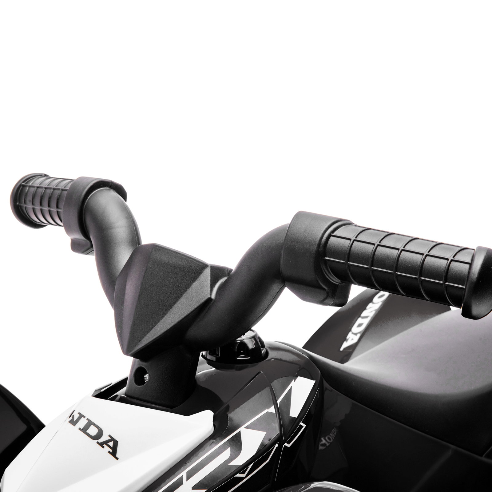 Quadriciclo elétrico honda para crianças bateria 6v com faróis LED buzina velocidade de 2,8km/h 65,5x35,5x43,5 cm branco e preto