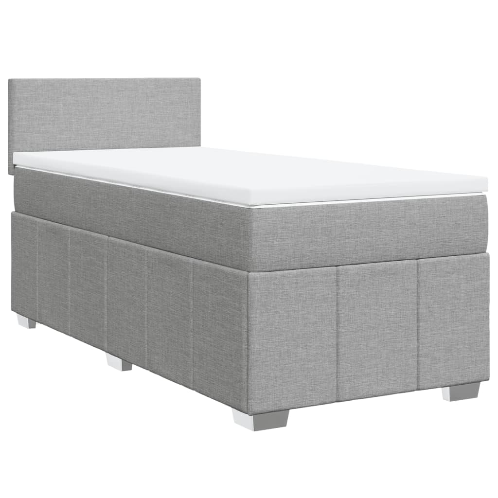 Cama com molas/colchão 80x200 cm tecido cinza-claro