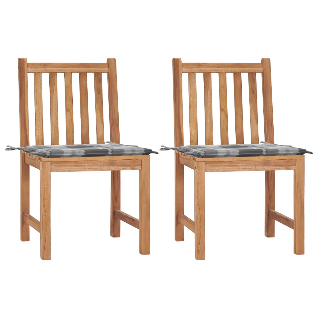Cadeiras de jardim c/ almofadões 2 pcs madeira de teca maciça