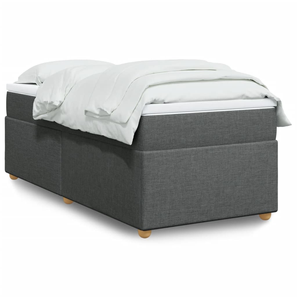 Cama com molas/colchão 80x200 cm tecido cinzento-escuro