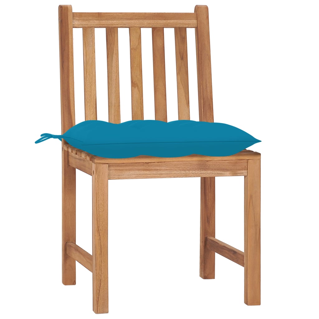 Cadeiras de jardim 8 pcs c/ almofadões madeira de teca maciça