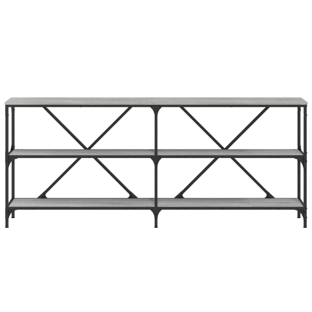 Mesa consola 180x30x75 cm derivados madeira/ferro cinza sonoma