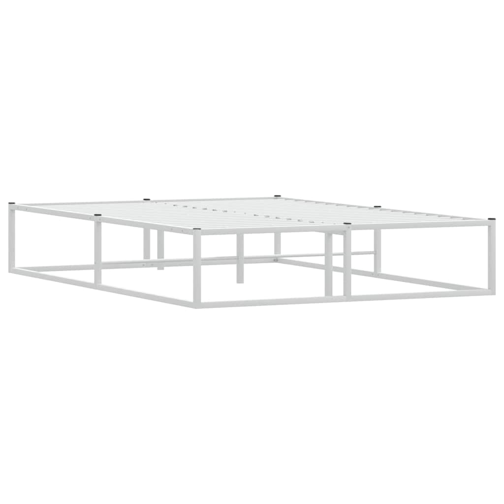 Estrutura de cama sem colchão branco 140x200 cm metal