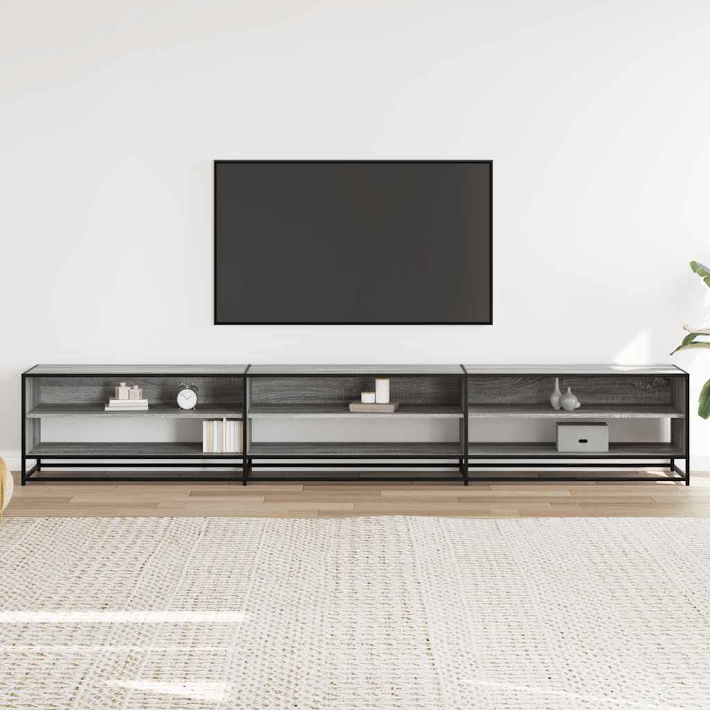 Móvel de TV 270x40x46 cm derivados de madeira cinzento sonoma